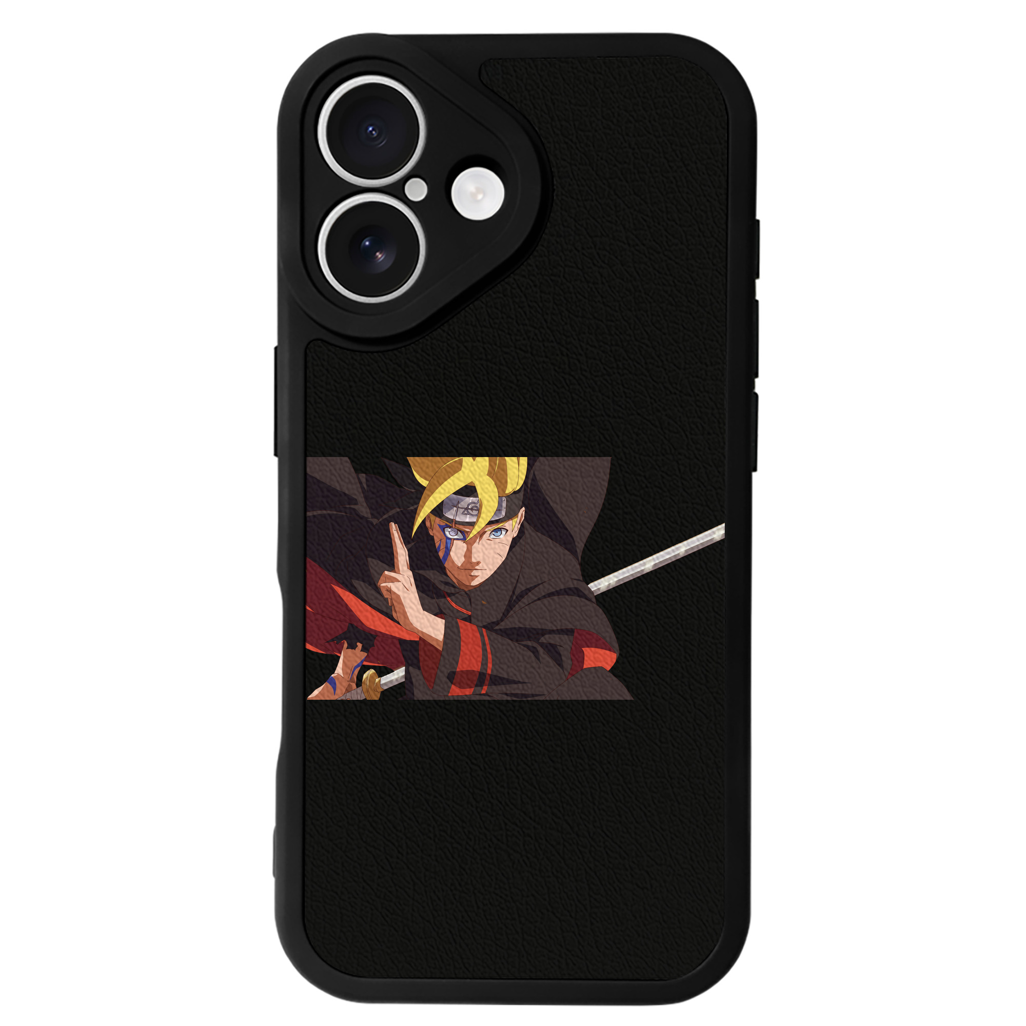 （画像用） NARUTO -ナルト- うずまき ボルト Uzumaki Boruto 【iPhone 16シリーズ対応】シリコンスマホケース（レザー調） 材質：シリコン